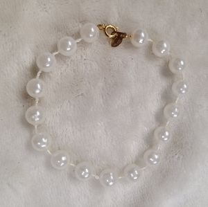 Vintage W. Lind 14KGE Faux Pearl Bracelet